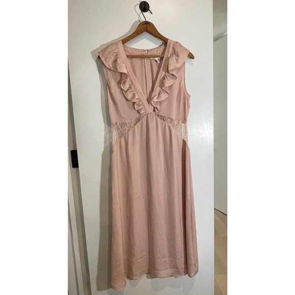 NWOT Avec Les Filles Silk Dress with Lace Cutouts - Sz S - Picture 7 of 8